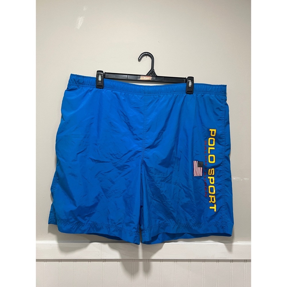 Polo Sport Vintage Swim Trunks Blue Vibrant‎ Beach Summer Men Size XXL